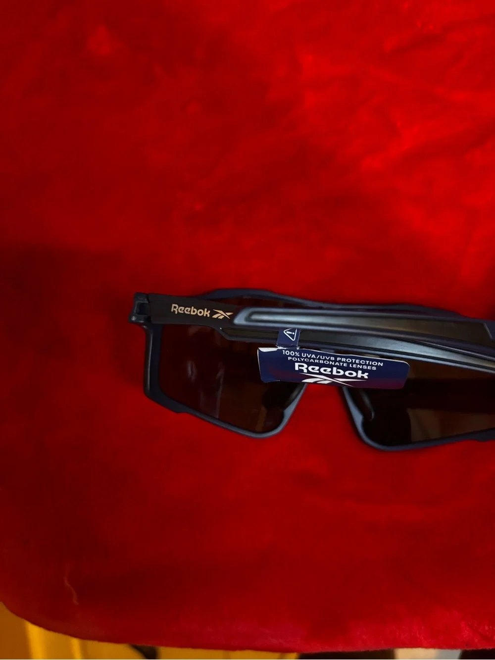 Reebok Black Sunglasses with Dark Blue Lenses